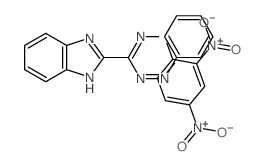 1-[benzoimidazol-2-ylidene-(2,4-dinitrophenyl)diazenyl-methyl]-2-phenyl-hydrazine structure