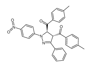 ((4S,5R)-1-(4-nitrophenyl)-3-phenyl-4,5-dihydro-1H-pyrazole-4,5-diyl)bis(p-tolylmethanone) Structure