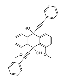 1,8-dimethoxy-9,10-bis(phenylethynyl)-9,10-dihydroantharcene-9,10-diol Structure