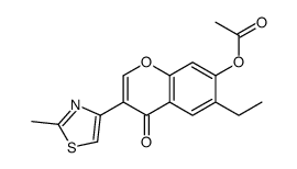 [6-ethyl-3-(2-methyl-1,3-thiazol-4-yl)-4-oxochromen-7-yl] acetate结构式