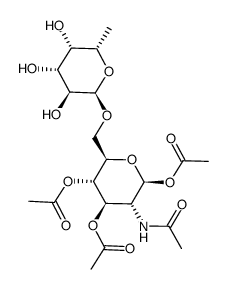 2-acetamido-1,3,4-tri-O-acetyl-2-deoxy-6-O-α-L-fucopyranosyl-β-D-glucopyranose结构式