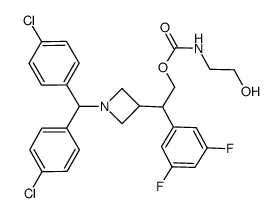 2-{1-[bis(4-chlorophenyl)methyl]azetidin-3-yl}-2-(3,5-difluorophenyl)ethyl 2-hydroxyethylcarbamate Structure