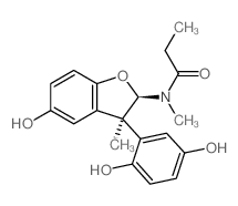 N-[(2R,3S)-3-(2,5-dihydroxyphenyl)-5-hydroxy-3-methyl-2H-benzofuran-2-yl]-N-methyl-propanamide结构式