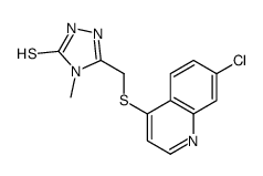 5-[[(7-CHLORO-4-QUINOLINYL)SULFANYL]METHYL]-4-METHYL-4H-1,2,4-TRIAZOLE-3-THIOL structure