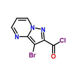 3-BROMO-PYRAZOLO[1,5-A]PYRIMIDINE-2-CARBONYL CHLORIDE结构式
