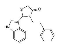 2-(1H-indol-3-yl)-3-phenethyl-thiazolidin-4-one结构式