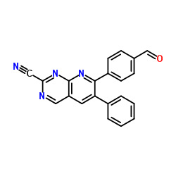 7-(4-Formylphenyl)-6-phenylpyrido[2,3-d]pyrimidine-2-carbonitrile结构式