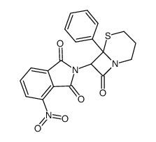 4-Nitro-2-(8-oxo-6-phenyl-5-thia-1-aza-bicyclo[4.2.0]oct-7-yl)-isoindole-1,3-dione Structure