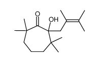 2-(2,3-dimethylbut-2-en-1-yl)-2-hydroxy-3,3,7,7-tetramethylcycloheptan-1-one Structure