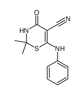 3,4-dihydro-2,2-dimethyl-4-oxo-6-(phenylamino)-2H-1,3-thiazine-5-carbonitrile Structure