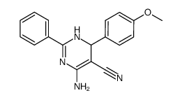 4-amino-6-(p-methoxyphenyl)-5-cyano-2-phenyl-1,6-dihydropyrimidine结构式