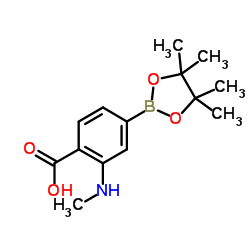 2-(Methylamino)-4-(4,4,5,5-tetramethyl-1,3,2-dioxaborolan-2-yl)benzoic acid Structure