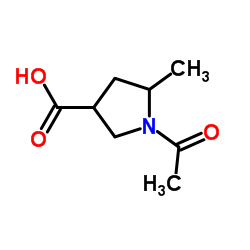3-Pyrrolidinecarboxylic acid, 1-acetyl-5-methyl- (7CI) structure