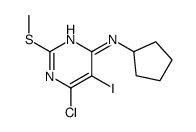 6-氯-n-环戊基-5-碘-2-(甲基硫代)嘧啶-4-胺结构式