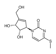 1-((1R,4R,5S)-4,5-dihydroxy-3-(hydroxymethyl)cyclopent-2-en-1-yl)-4-(methylthio)pyrimidin-2(1H)-one Structure