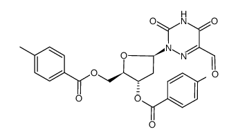 5-formyl-1-(2'-deoxy-3'-5'-di-O-p-toluoyl-β-D-erythro-pentofuranosyl)-6-azauracil Structure