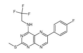 [6-(4-fluoro-phenyl)-2-methylsulfanyl-pteridin-4-yl]-(2,2,2-trifluoro-ethyl)-amine结构式