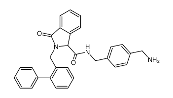 N-[4-(aminomethyl)benzyl]-2-(biphenyl-2-ylmethyl)-3-oxoisoindoline-1-carboxamide结构式