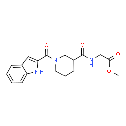 methyl N-{[1-(1H-indol-2-ylcarbonyl)piperidin-3-yl]carbonyl}glycinate结构式