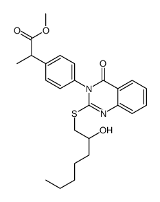 methyl 2-[4-[2-(2-hydroxyheptylsulfanyl)-4-oxoquinazolin-3-yl]phenyl]propanoate Structure