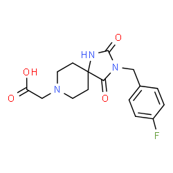 [3-(4-Fluorobenzyl)-2,4-dioxo-1,3,8-triazaspiro[4.5]dec-8-yl]acetic acid Structure