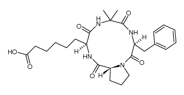 cyclo(-L-Asu-Aib-L-Phe-D-Pro-)结构式