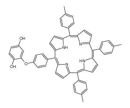 2-(4-(10,15,20-tri-p-tolylporphyrin-5-yl)phenoxy)benzene-1,4-diol Structure