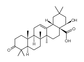 22β-hydroxy-3-oxo-olean-12-en-28-oic acid Structure