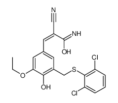 2-cyano-3-[3-[(2,6-dichlorophenyl)sulfanylmethyl]-5-ethoxy-4-hydroxyphenyl]prop-2-enamide结构式