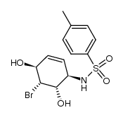 DL-(1α,2α,3β,6β)-2-Brom-6-[(4-methylphenylsulfonyl)amino]-4-cyclohexen-1,3-diol结构式