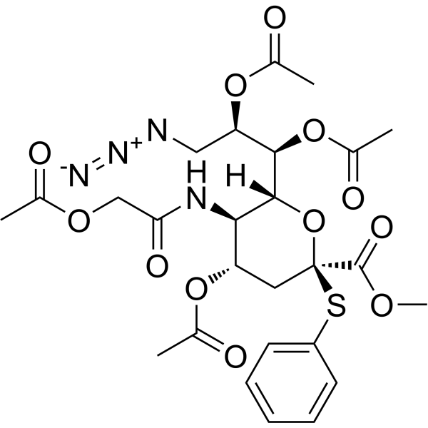 Methyl (Phenyl 5-Acetoxyacetamido-4,7,8-tri-O-acetyl-9-azido-3,5,9-trideoxy-2-thio-D-glycero-beta-D-galacto-2-nonulopyranosid)onate picture