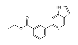ethyl 3-(1 H-pyrrolo[3,2-c]pyridin-6-yl)benzoate结构式