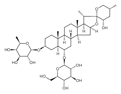 (23S,25R)-6α-[(β-D-glucopyranosyl)oxy]-23-hydroxy-5α-spirostan-3β-yl β-D-fucopyranoside Structure