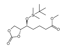 methyl (S)-5-((tert-butyldimethylsilyl)oxy)-5-((R)-2-oxo-1,3-dioxolan-4-yl)pentanoate Structure