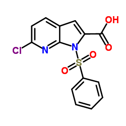 1-(Phenylsulphonyl)-6-chloro-7-azaindole-2-carboxylic acid结构式