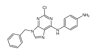 4-N-(9-benzyl-2-chloropurin-6-yl)benzene-1,4-diamine结构式