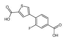 4-(4-carboxy-2-fluorophenyl)thiophene-2-carboxylic acid结构式