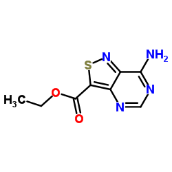 Ethyl 7-amino[1,2]thiazolo[4,3-d]pyrimidine-3-carboxylate结构式