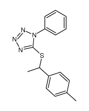 1-phenyl-5-((1-(p-tolyl)ethyl)thio)-1H-tetrazole结构式