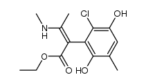 2-Chloro-3-(β-methylamino-β-methyl-α-ethoxycarbonyl)vinyl-5-methylhydroquinone结构式
