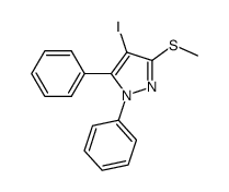 4-iodo-3-(methylthio)-1,5-diphenyl-1H-pyrazole结构式