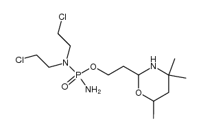 2-(4,4,6-trimethyltetrahydro-1,3-oxazin-2-yl)ethyl N,N-bis(2-chloroethyl)phosphorodiamidate结构式