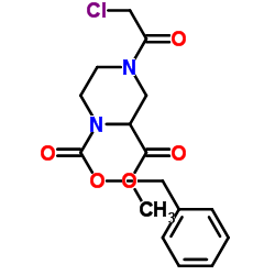 1-Benzyl 2-methyl 4-(chloroacetyl)-1,2-piperazinedicarboxylate Structure