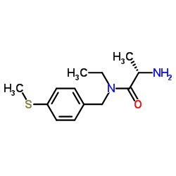 N-Ethyl-N-[4-(methylsulfanyl)benzyl]-L-alaninamide结构式