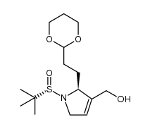 ((S)-2-(2-(1,3-dioxan-2-yl)ethyl)-1-((S)-tert-butylsulfinyl)-2,5-dihydro-1H-pyrrol-3-yl)methanol Structure