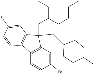 2-bromo-9,9-bis(2-ethylhexyl)-7-iodo-9H-fluorene结构式