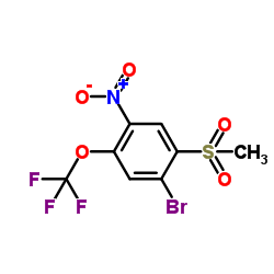 1-Bromo-2-(methylsulfonyl)-4-nitro-5-(trifluoromethoxy)benzene结构式