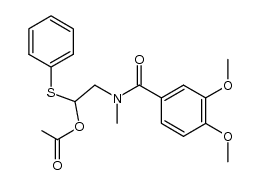 2-(3,4-dimethoxy-N-methylbenzamido)-1-(phenylthio)ethyl acetate结构式