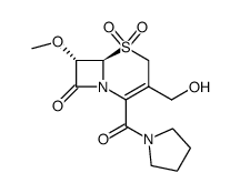 3-(hydroxymethyl)-7α-methoxy-8-oxo-2-(pyrrolidinocarbonyl)-5-thia-1-azabicyclo(4.2.0)oct-2-ene 5,5-dioxide Structure