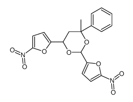 4-methyl-2,6-bis(5-nitrofuran-2-yl)-4-phenyl-1,3-dioxane结构式
